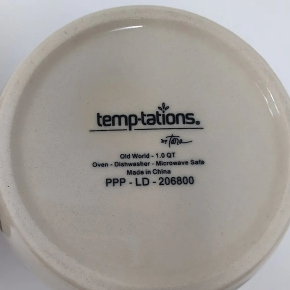 Temp-tations‎ Old World Ceramic Crocks Set 2qt 1qt Green Floral PPP-LD-206800